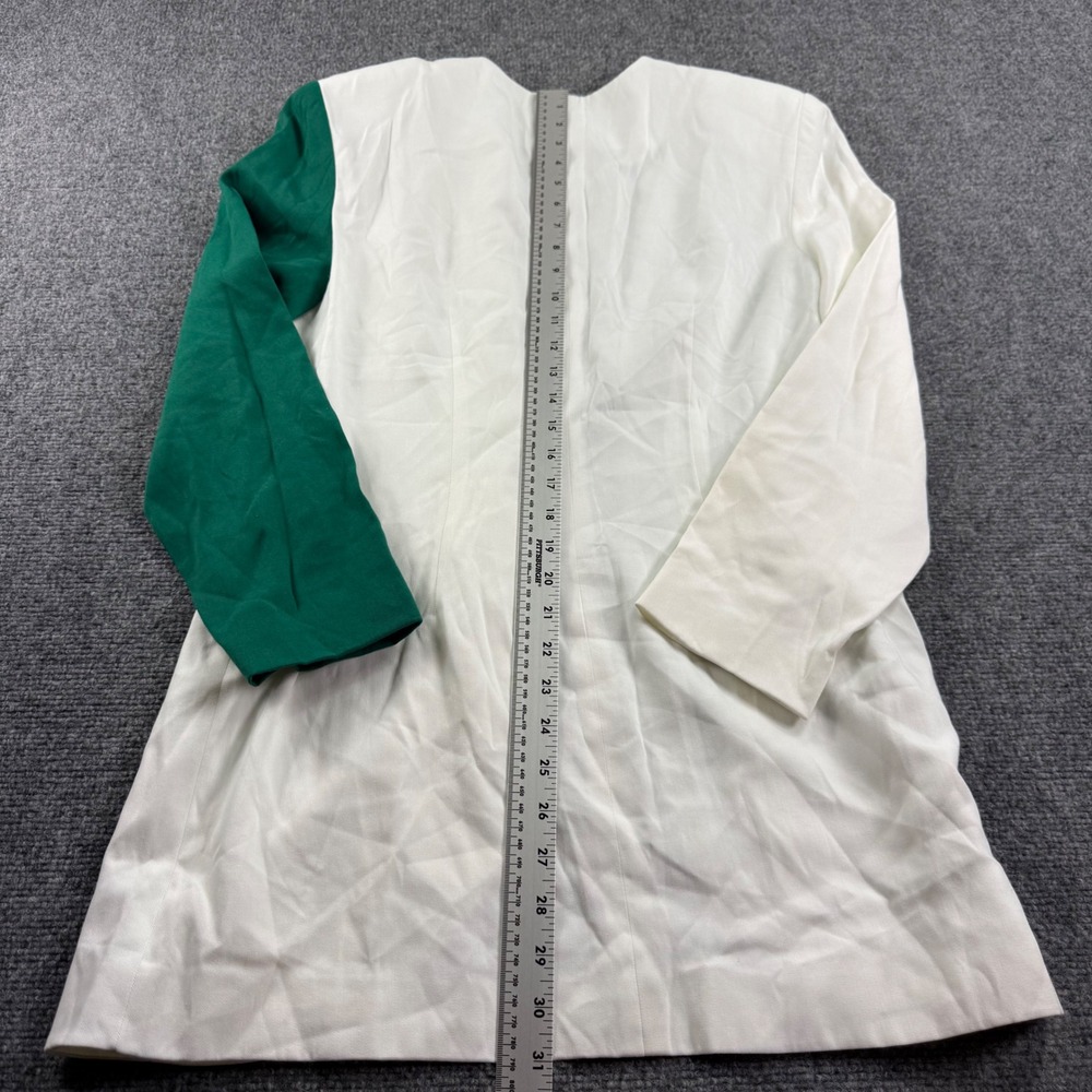 Apart Blazer Size 10 Green White Colorblock Asymmetrical Button Front NWT Women - Picture 5 of 7